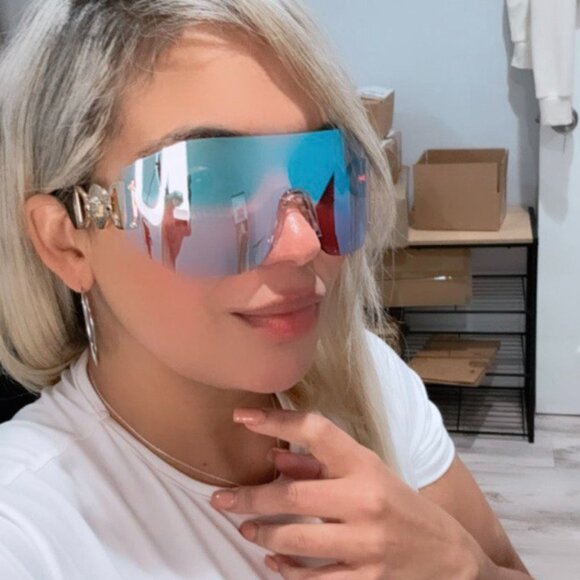 NEW VERSACE VE2258 1002MA PINK MIRROR BLUE SUNGLASSES main image 8